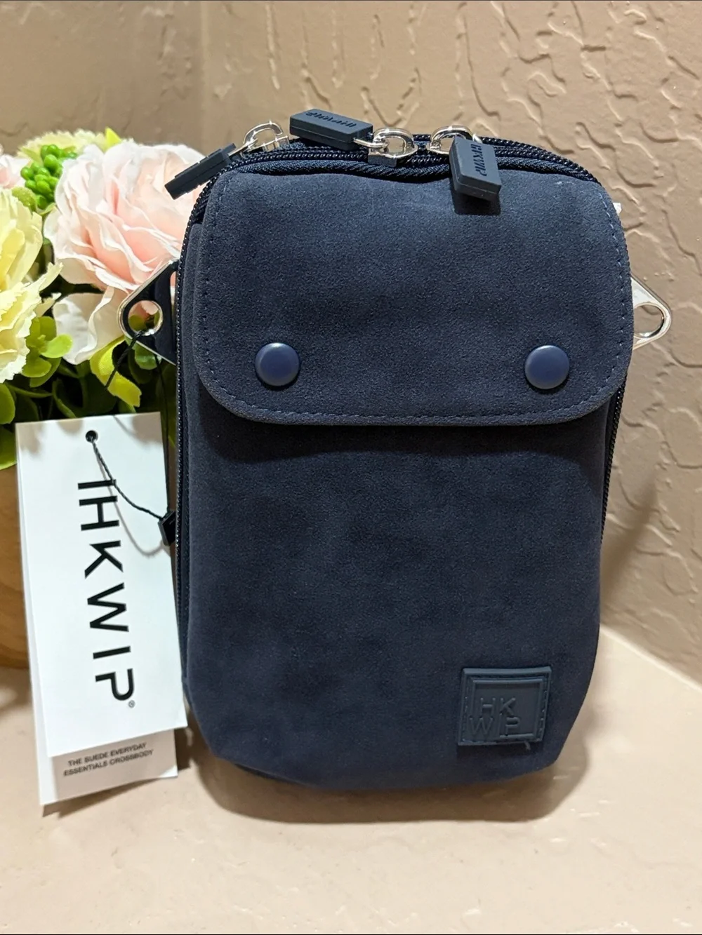 IHKWIP Suede Everyday Essentials Crossbody ~ Navy